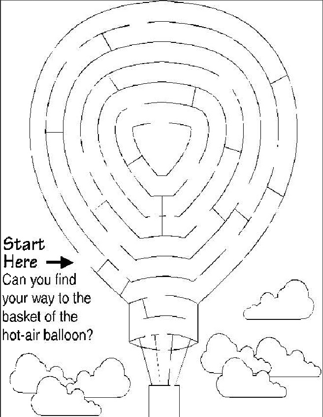 Hot Air Balloon Worksheets for Kids Image