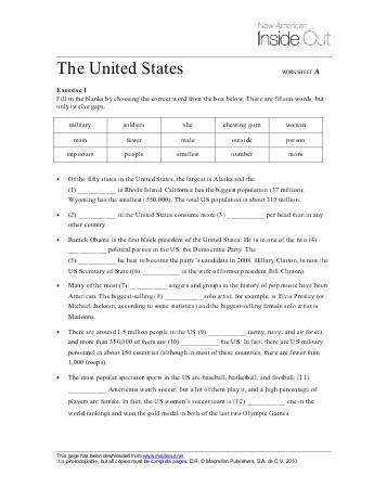 Inside Out Worksheets