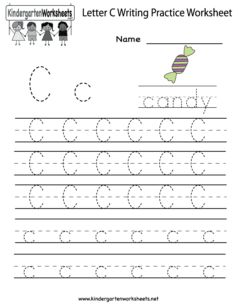 Letter C Writing Practice Worksheet Image