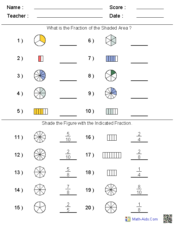 2nd grade fractions worksheets fractions worksheets first grade math