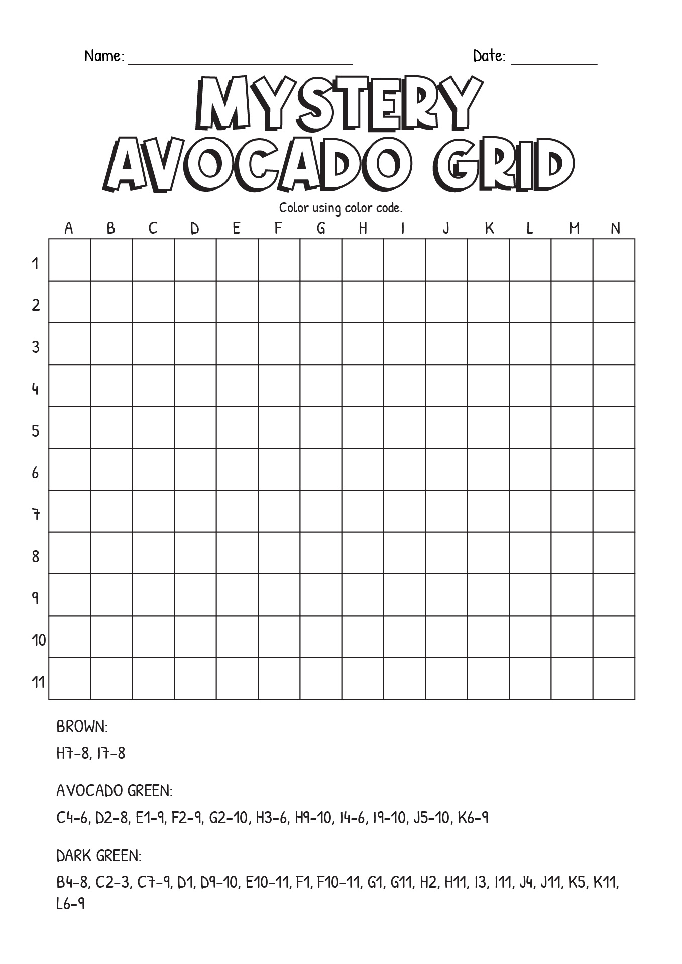Mystery Grid Coloring Pages