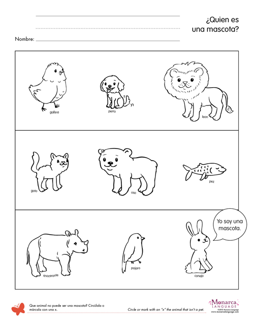 Pet Animal Worksheets Preschool Image