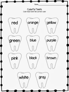 Preschool Dental Health Worksheets Image