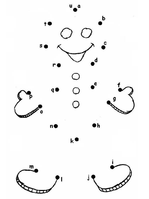 Preschool Dot to Dot Gingerbread Man