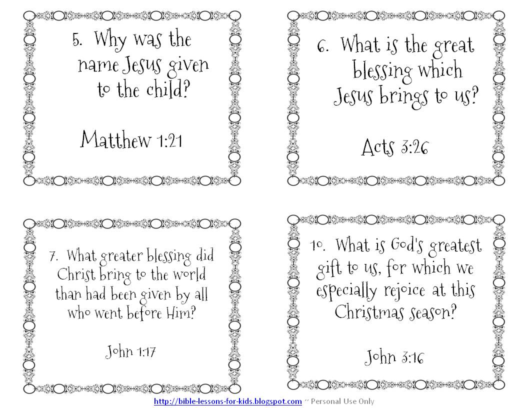 Printable Christmas Bible Trivia and Answers Image