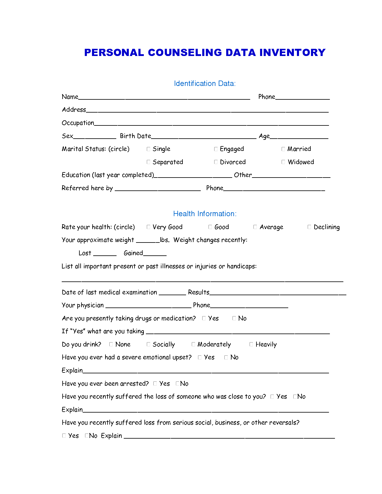 14 Free Printable Marriage Counseling Worksheets /