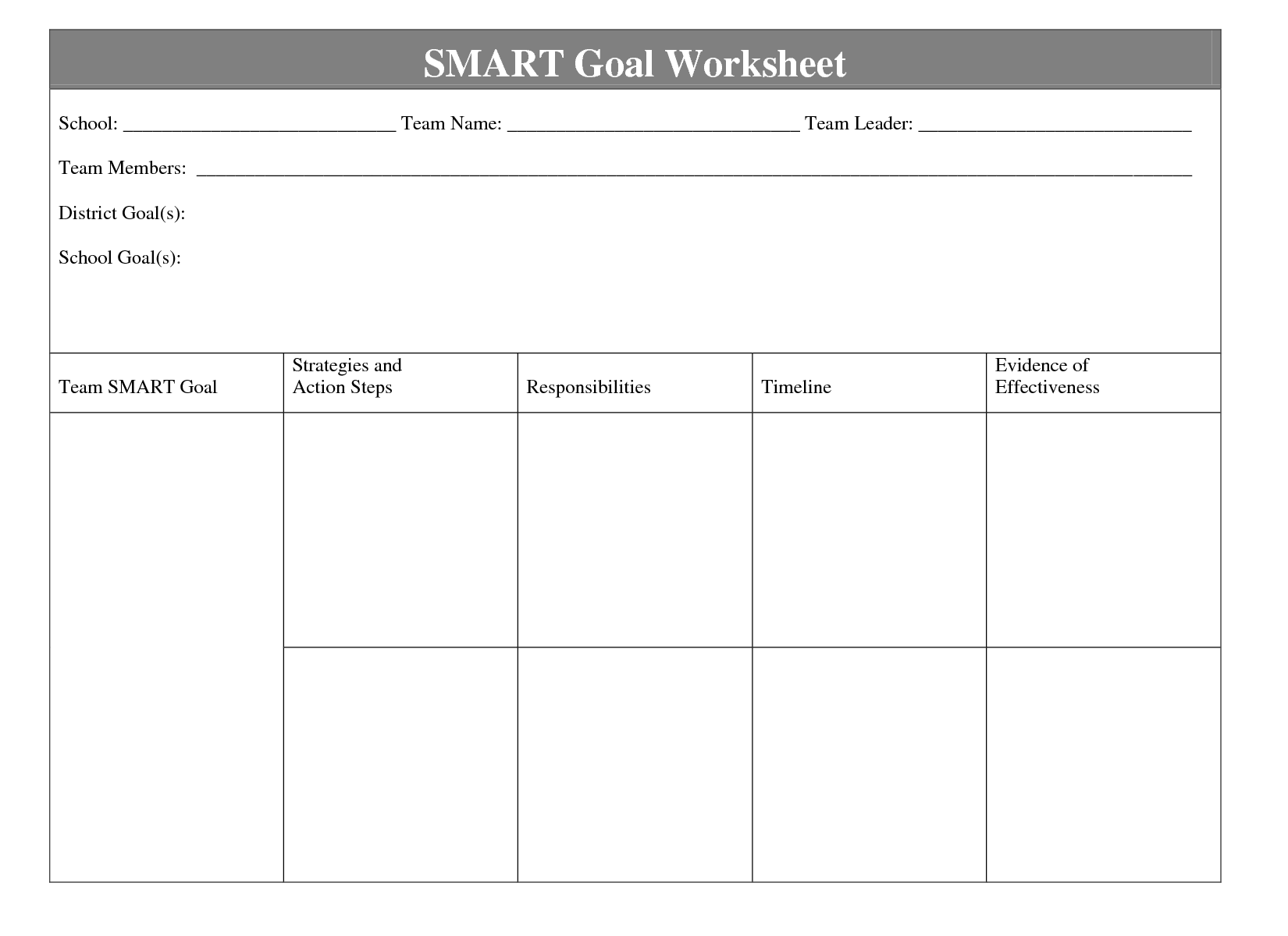 20 Smart Goals Worksheet For Education /