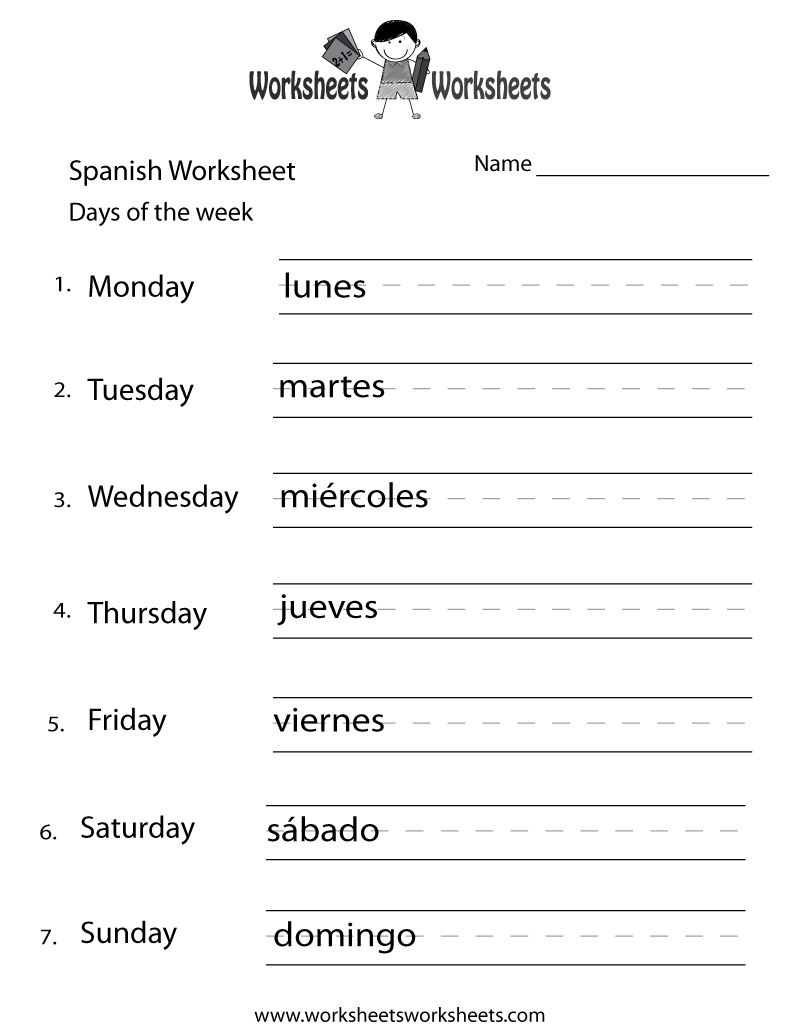 13 Best Images of Spanish Days Of The Week Worksheets ...