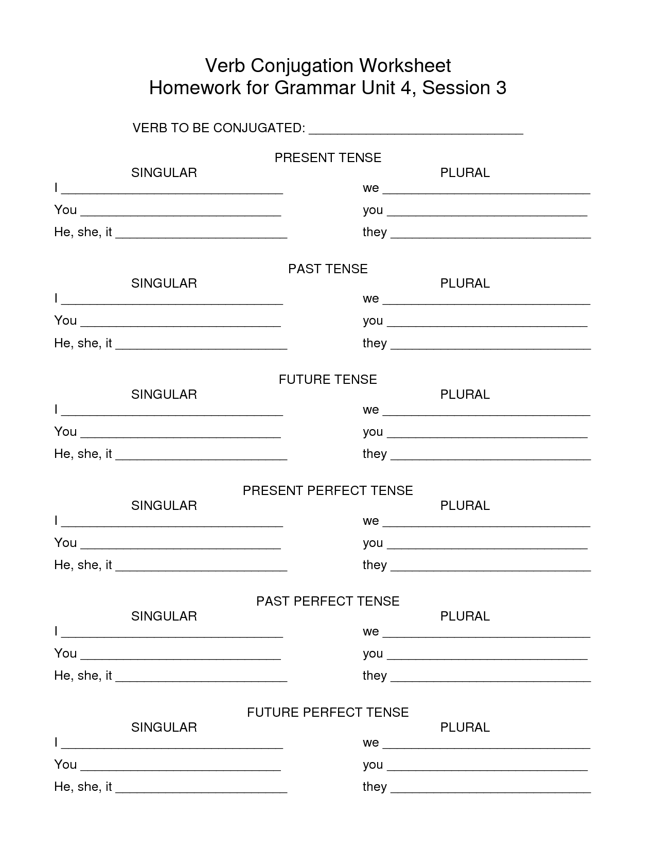 19 Conjugation Worksheets Printable Worksheeto