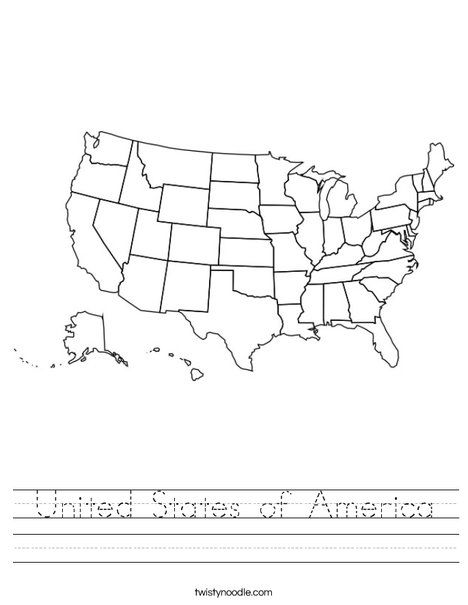 United States Worksheets Kindergarten