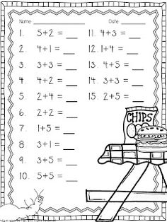 Worksheets for 1st Grade Addition Word Problems Image