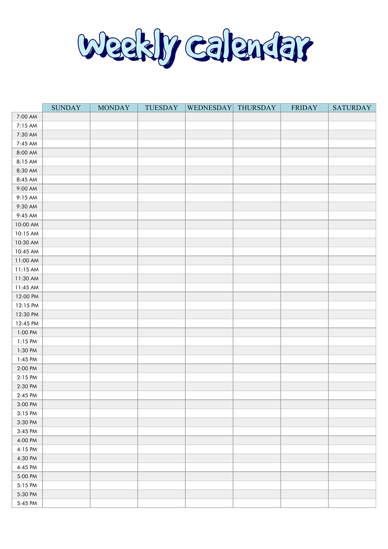 30 Minute Check Sheet