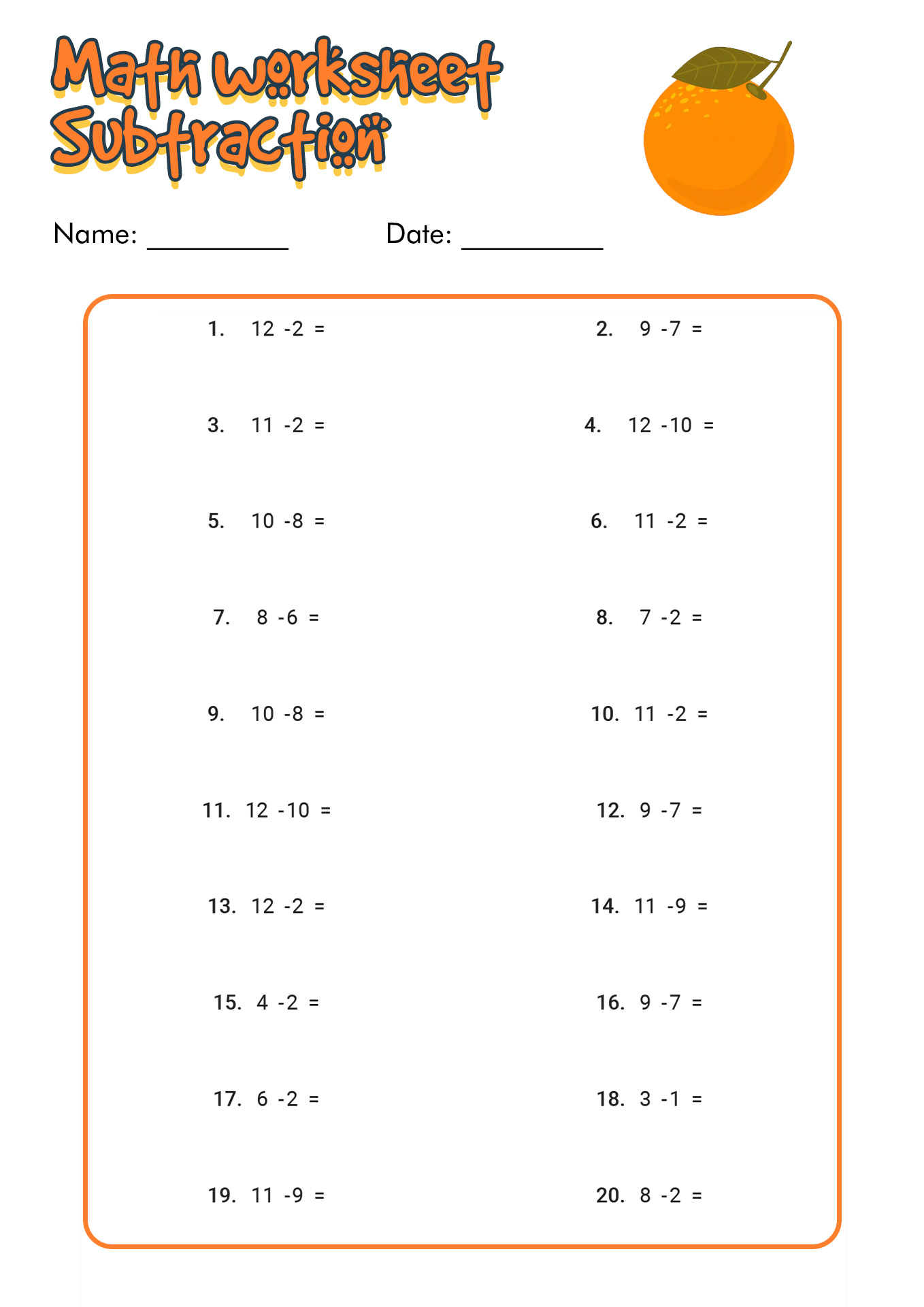 1st Grade Math Worksheets Image