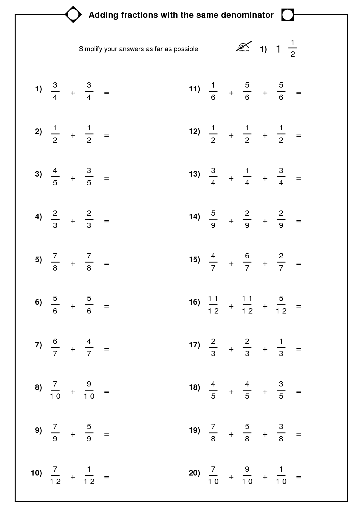 common-denominator-fractions-worksheet