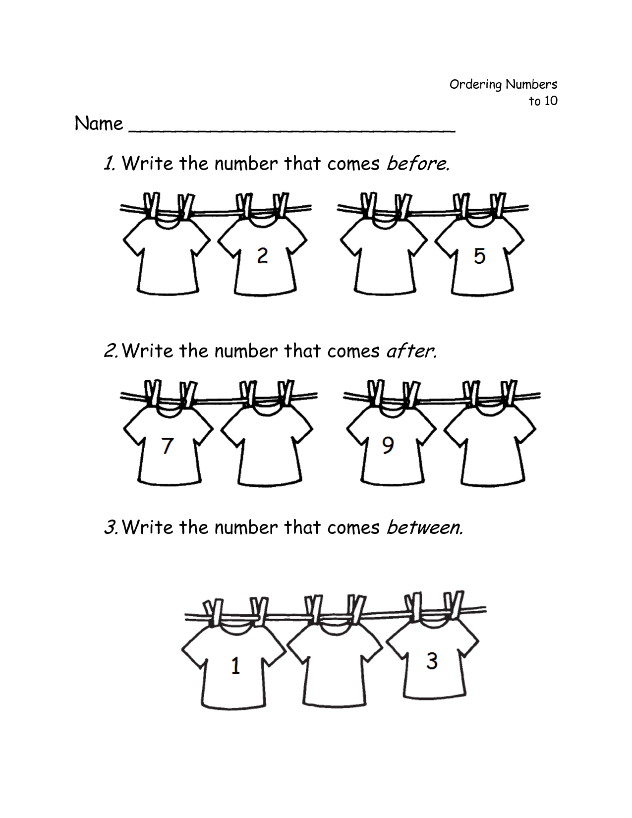 What Comes Before And After Worksheets For Kindergarten