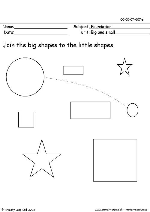 Big and Small Worksheets Image