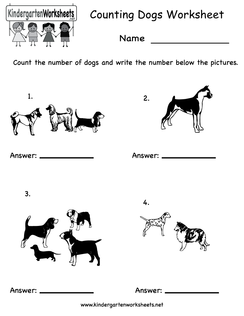 Counting Dogs Worksheet Image