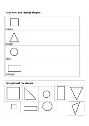 Cut and Paste Shapes Worksheets