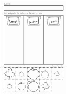Cut and Paste Sorting Worksheets Kindergarten