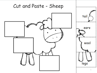 Farm Animals Cut and Paste Worksheet Image