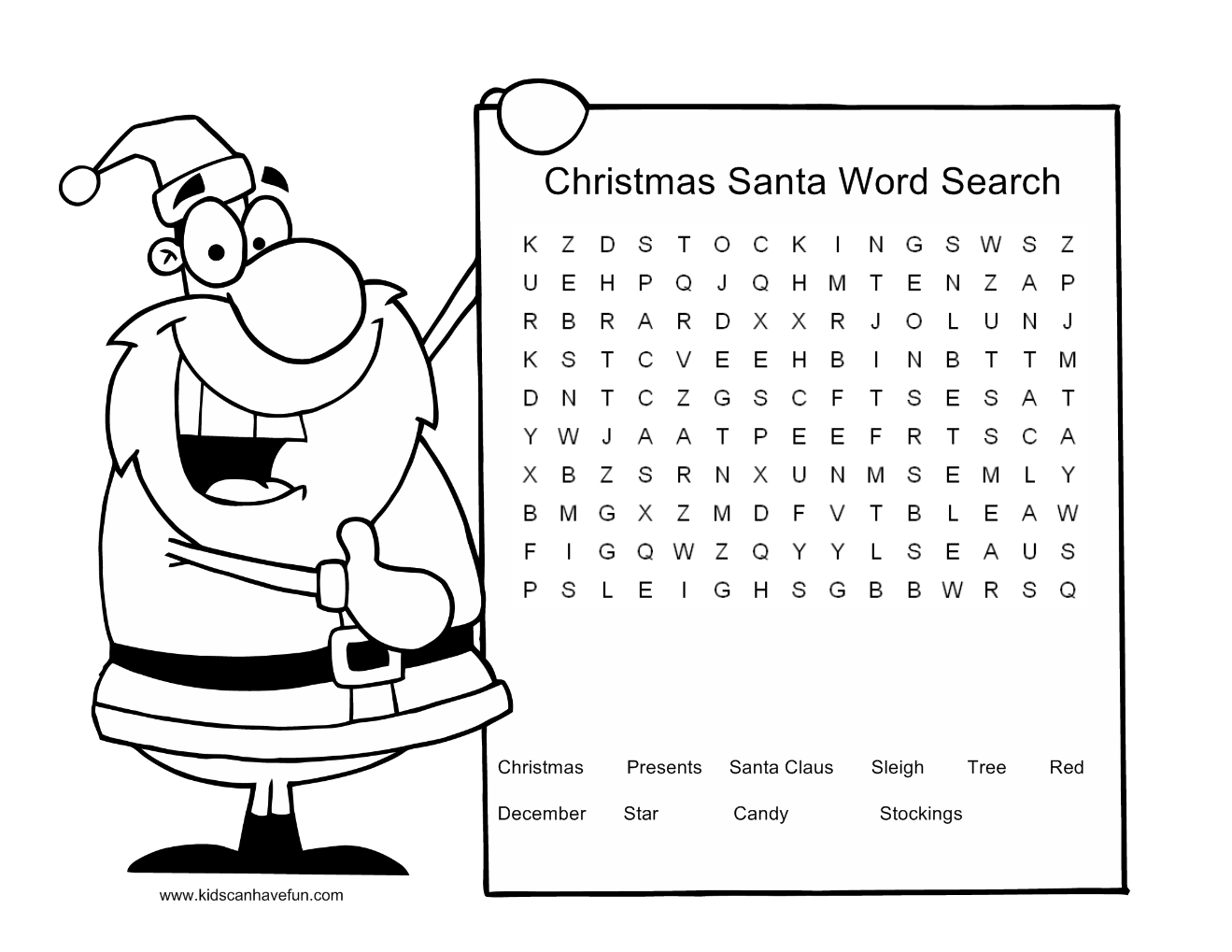 Free Printable Christmas Word Search Puzzles Image