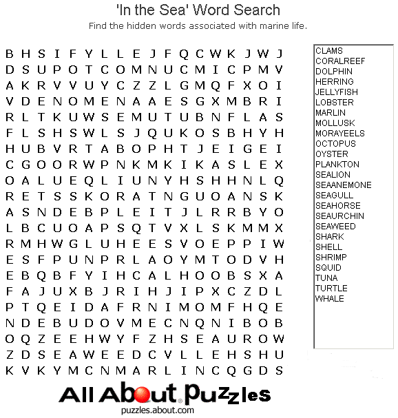Free Printable Word Search Puzzles Image