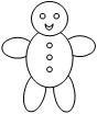 Gingerbread Man Shape Cut and Paste Image