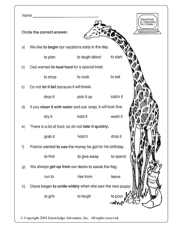7th Grade Verb Worksheets