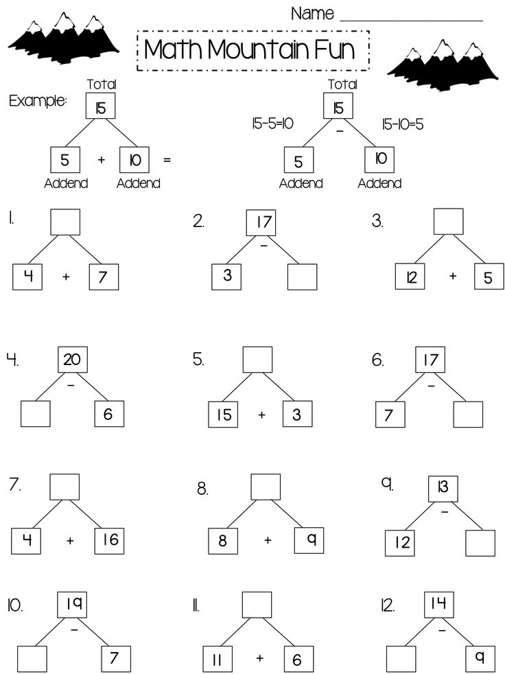 1st Grade Math Worksheets PDF