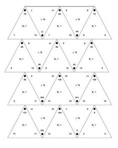 Multiplication and Division Fact Family Triangles Image