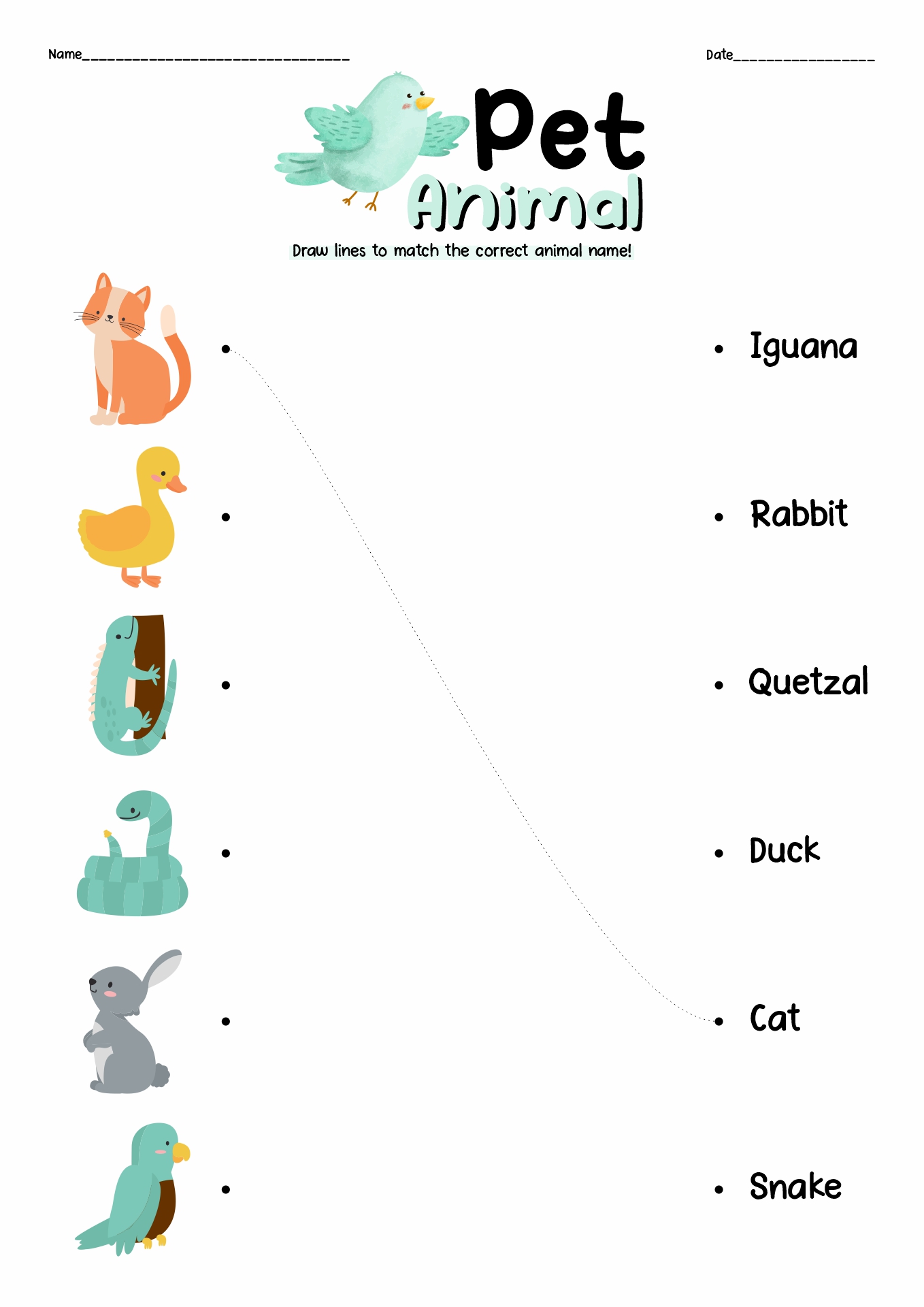 Pets Animals Worksheets Printable Image