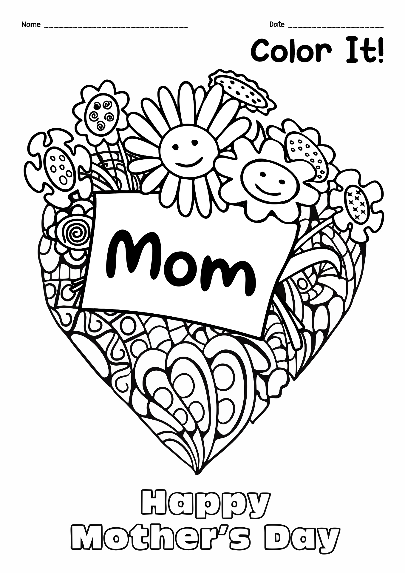 Printable Mothers Day Coloring Pages Image