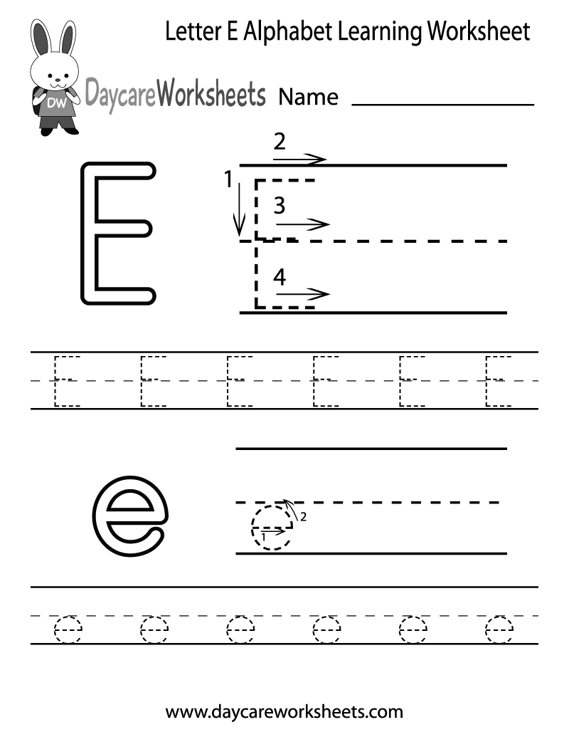 Printable Preschool Worksheets Letter E