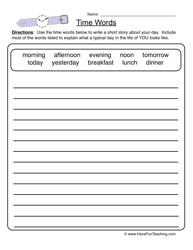 Worksheet Writing Words in Time Image
