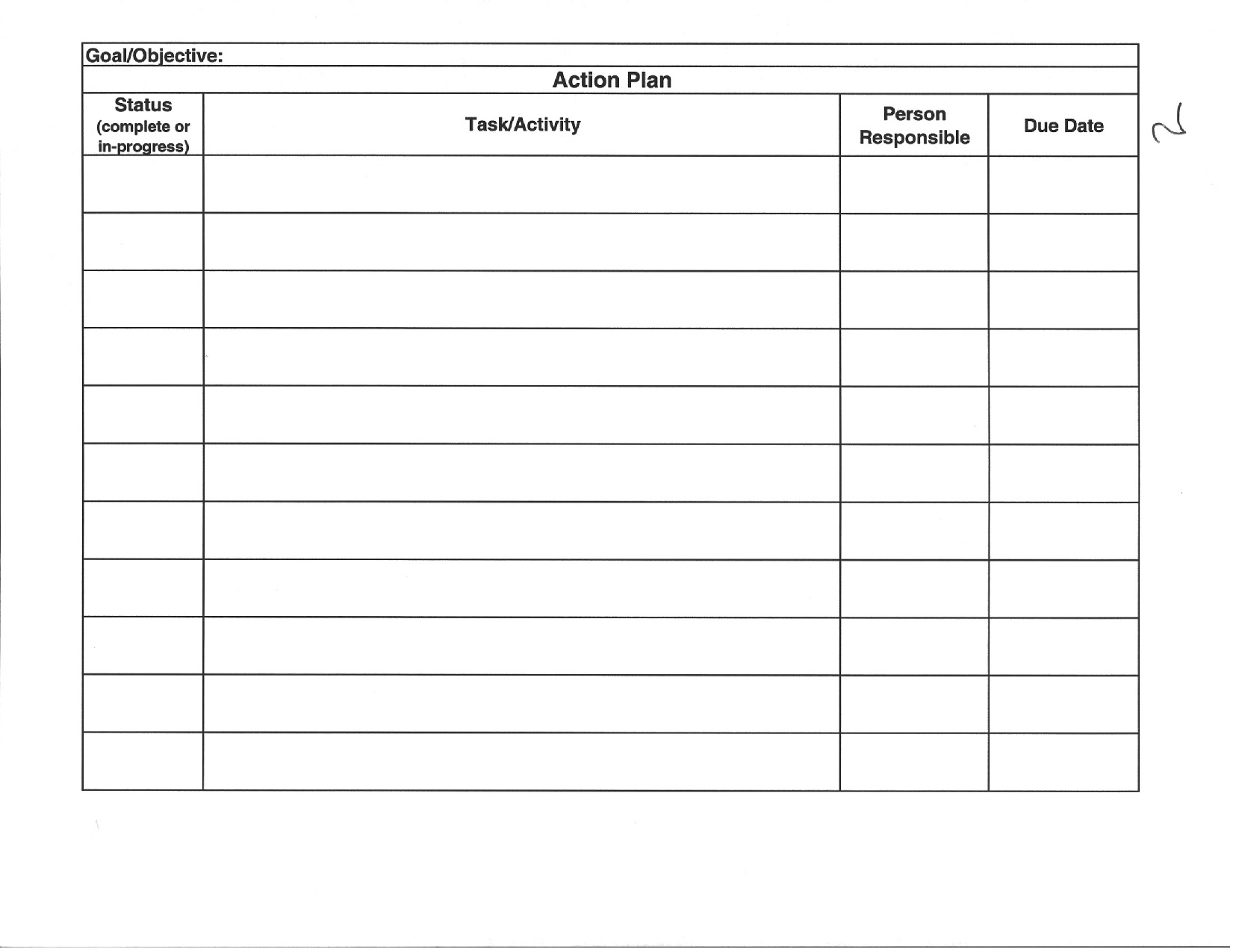 Action Plan Template Word Image