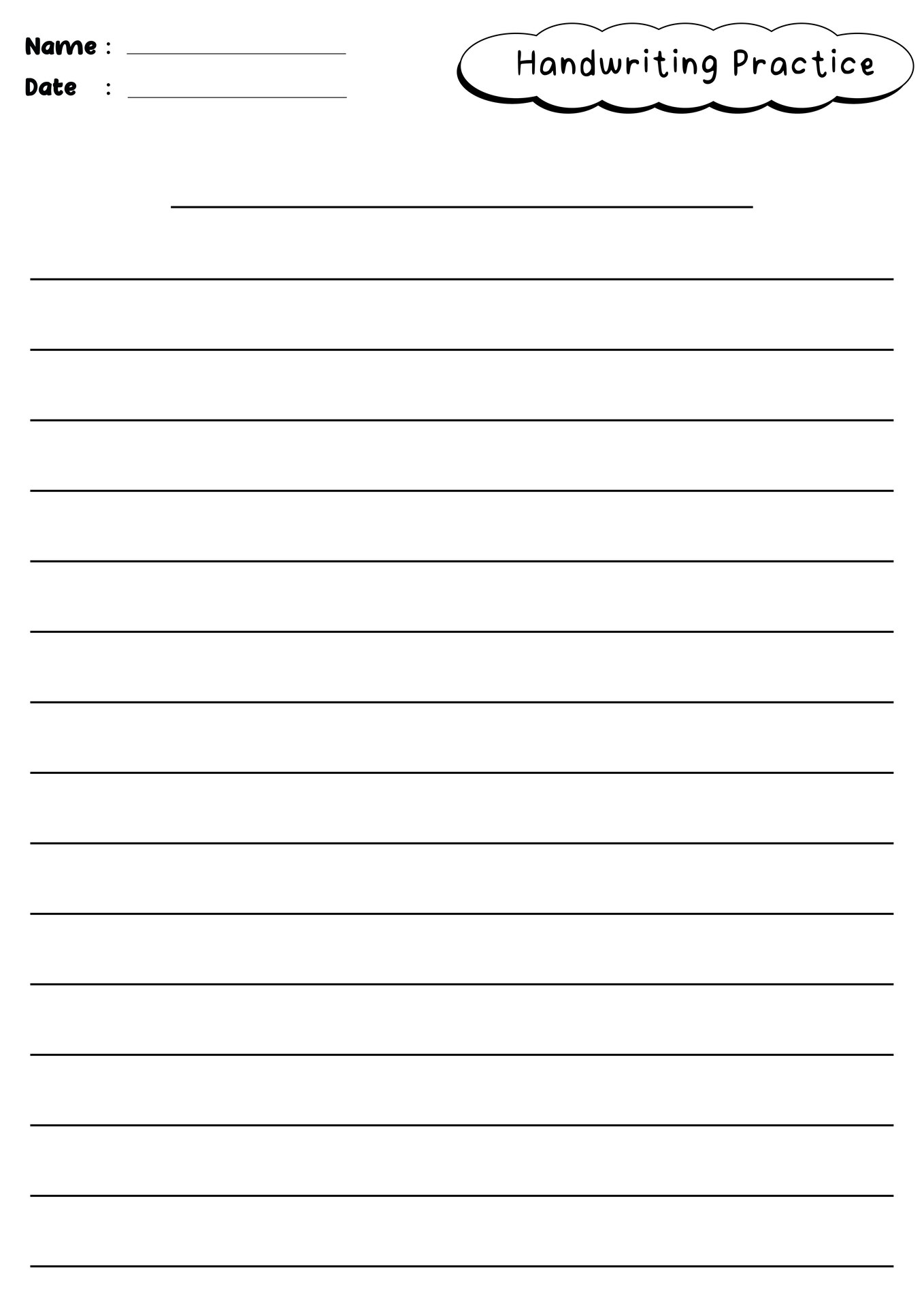 14 Blank Handwriting Worksheets Worksheeto