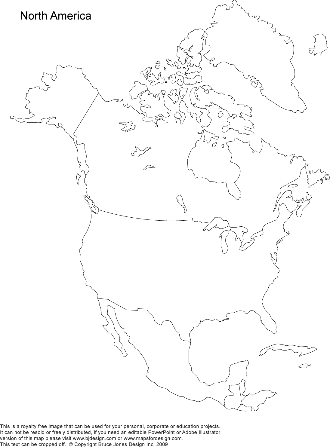 Blank North America Map Image