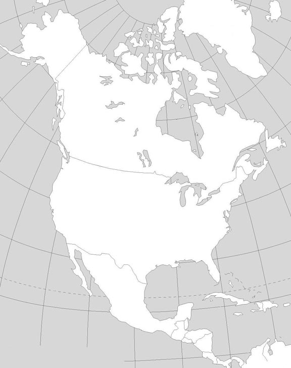 Blank North America Map Image