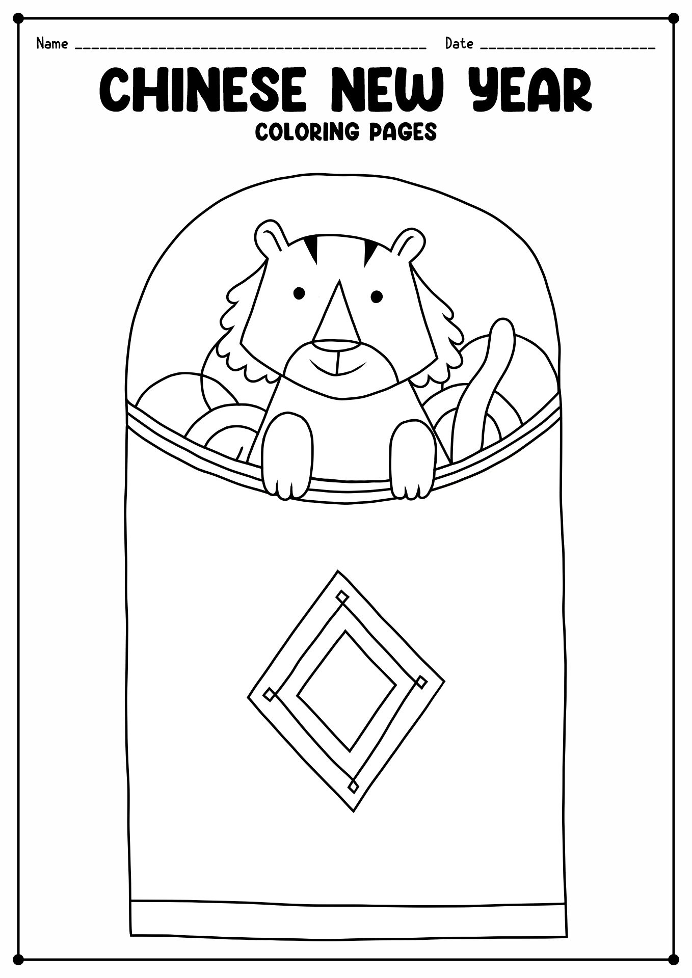 Chinese New Year Coloring Pages Image