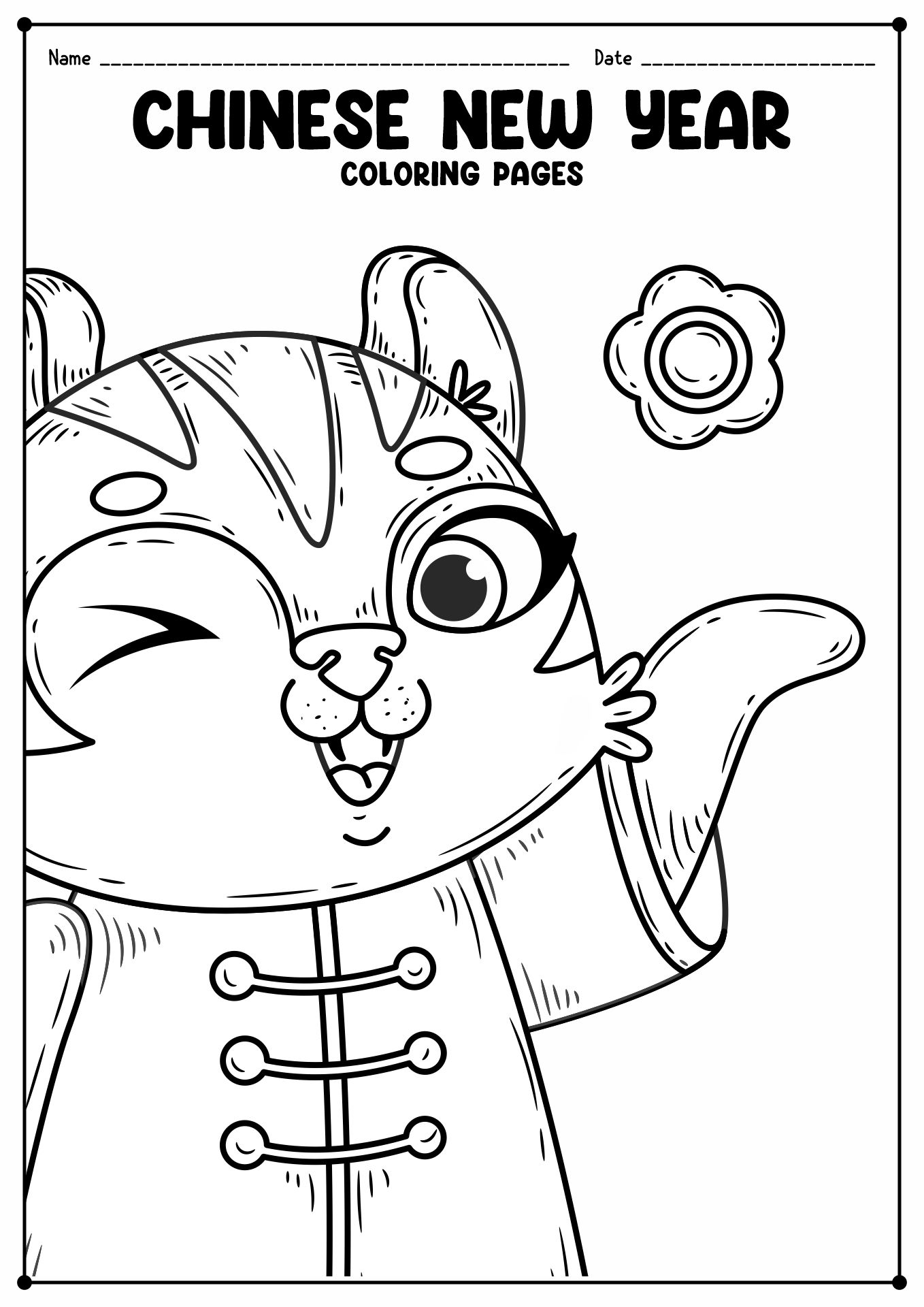 Chinese New Year Coloring Sheet Image