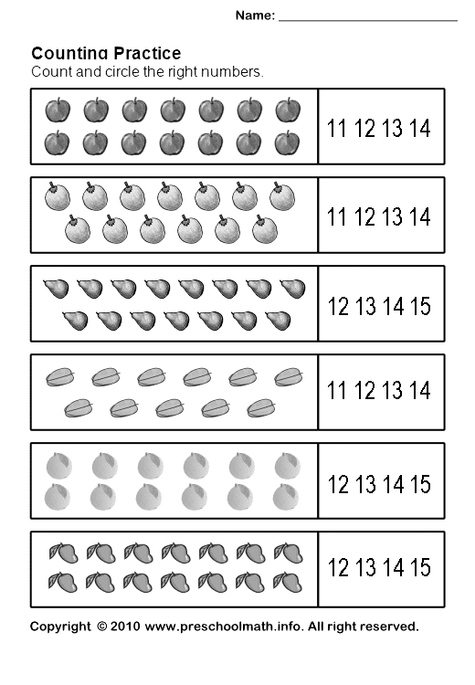 Counting Numbers Worksheet Kindergarten Image