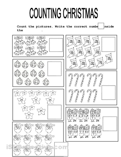 Free Christmas Kindergarten Worksheets Numbers Image