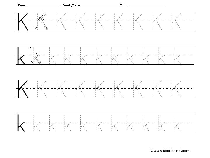 Letter K Tracing Worksheets Image