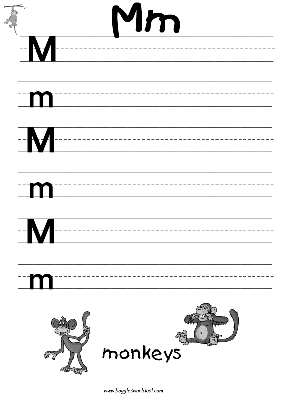 Letter M Tracing Worksheet Image