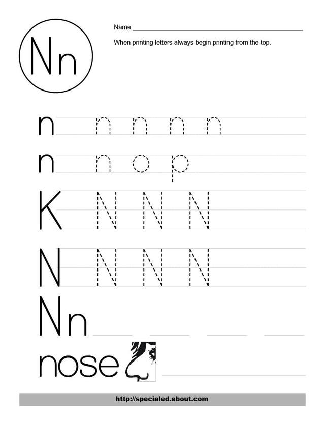 Letter N Activities Worksheets Image