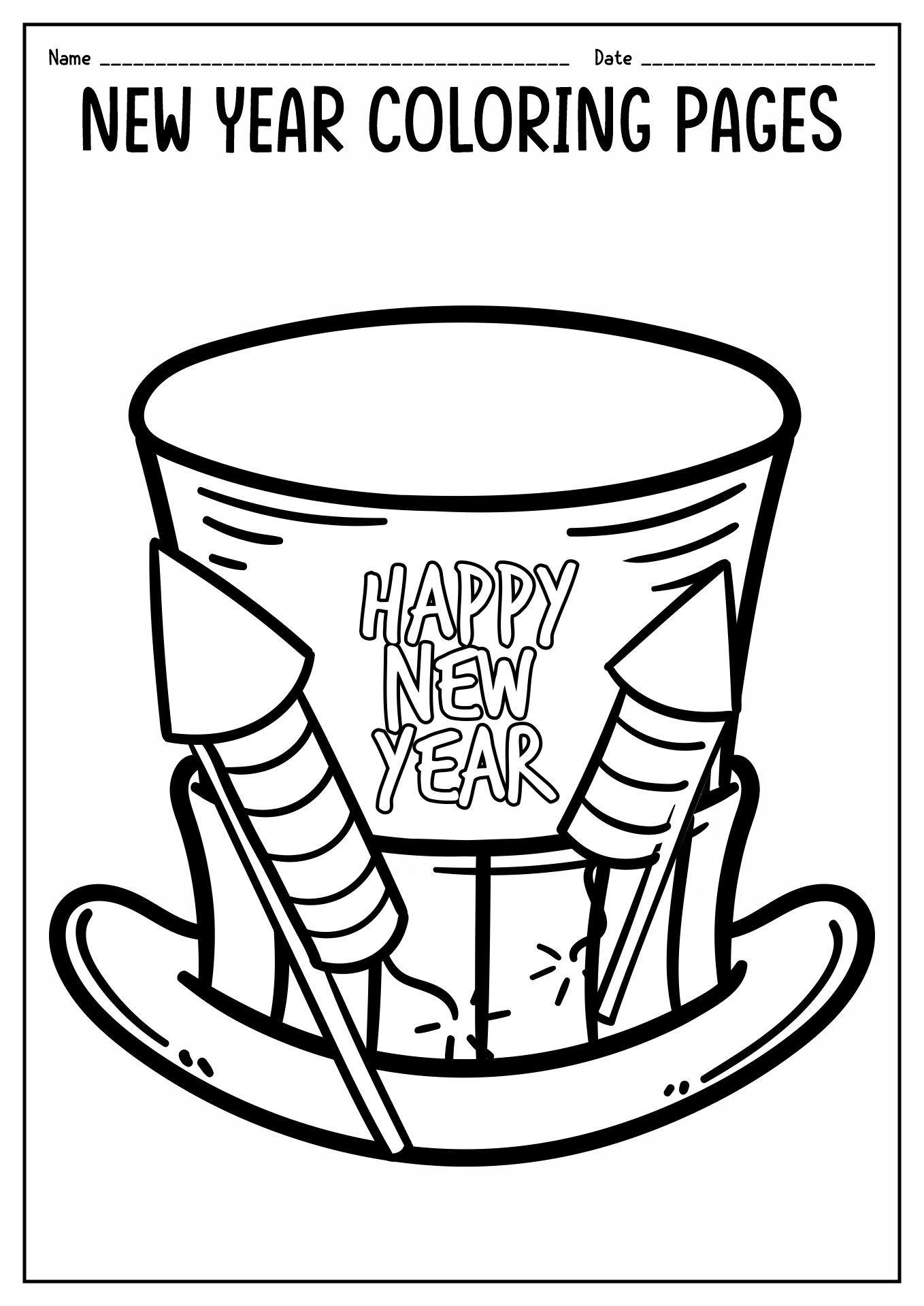 New Years Coloring Pages Image