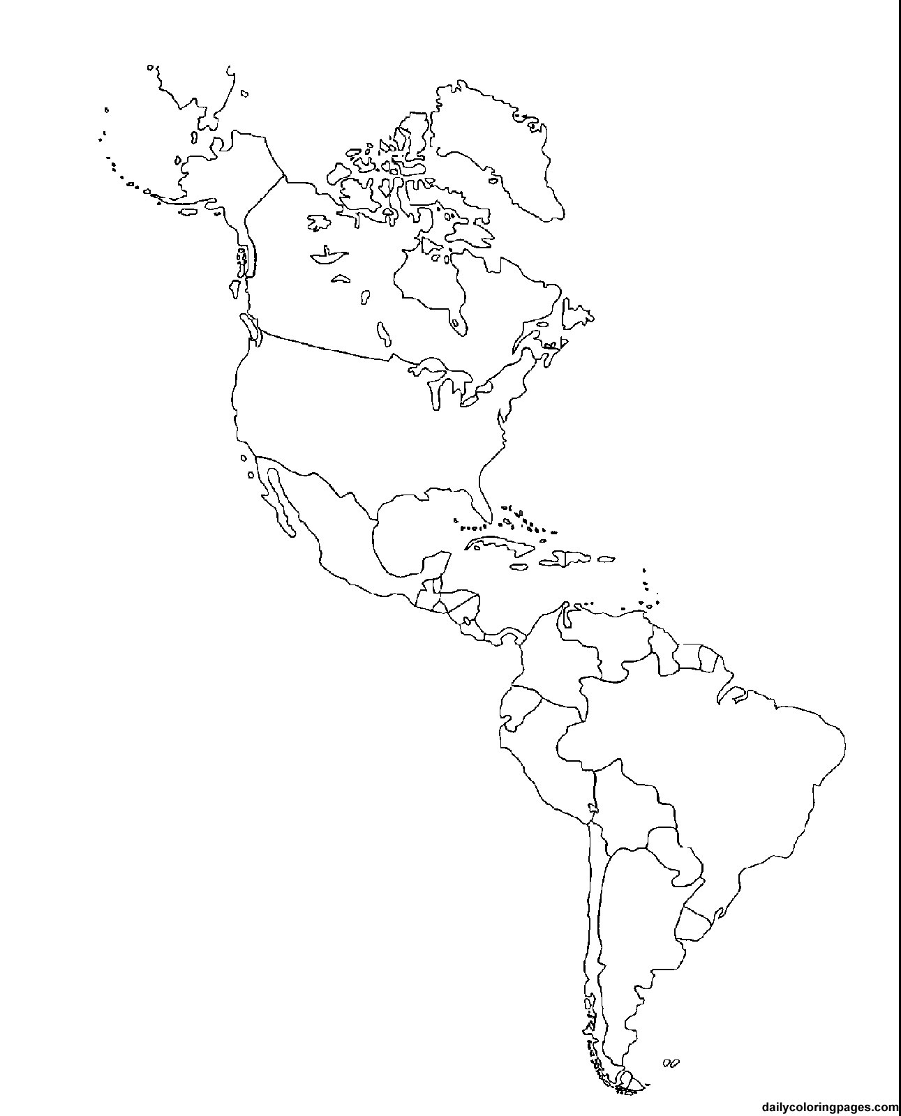 North South America Map Blank Image
