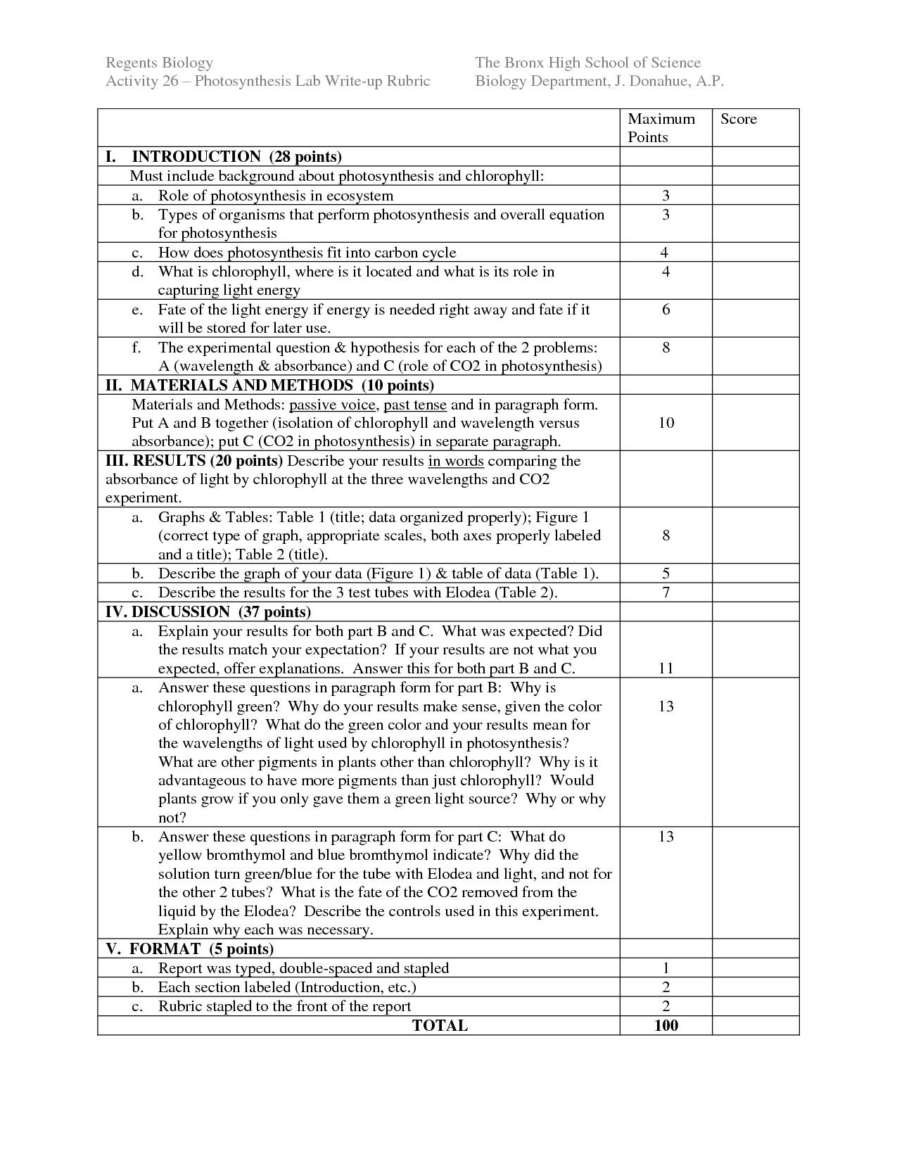 Photosynthesis Worksheets High School Image