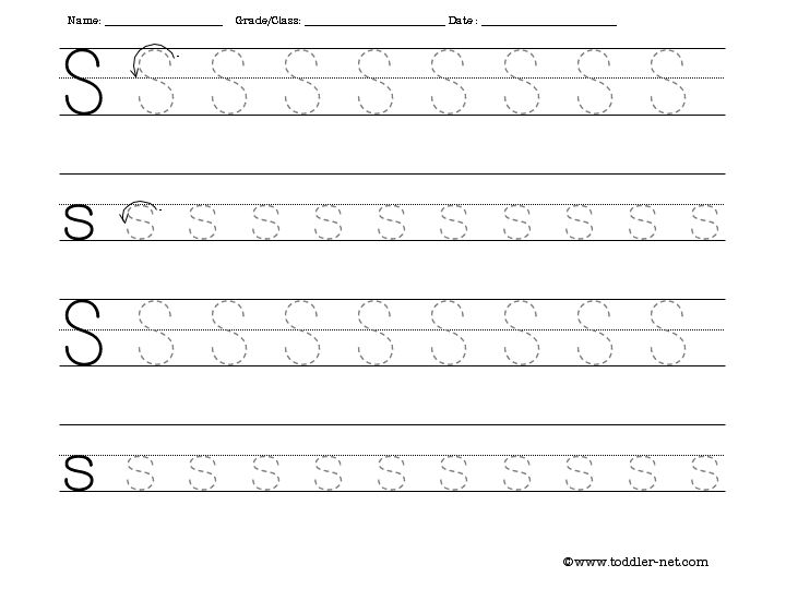 Printable Letter S Tracing Worksheets Image