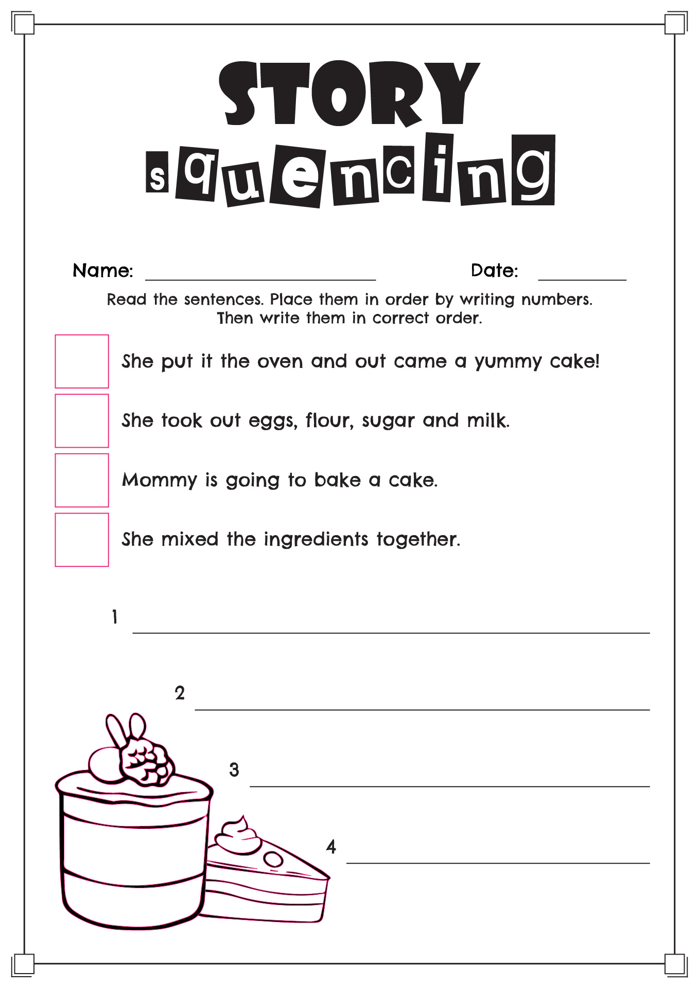 Story Sequencing Worksheets Grade 3